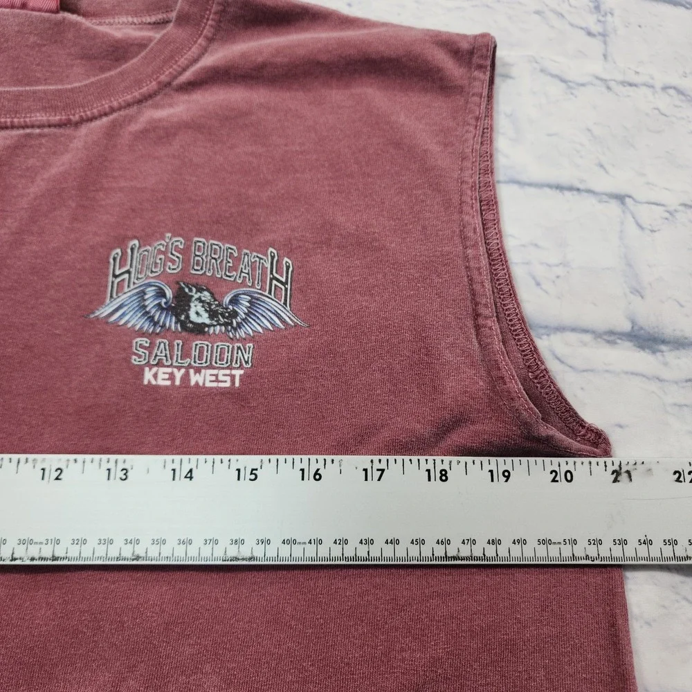 Hog's Breath Saloon Shirt MENS SIZE M Key West Biker T Shirt Sleeveless VINTAGE - Picture 5 of 10